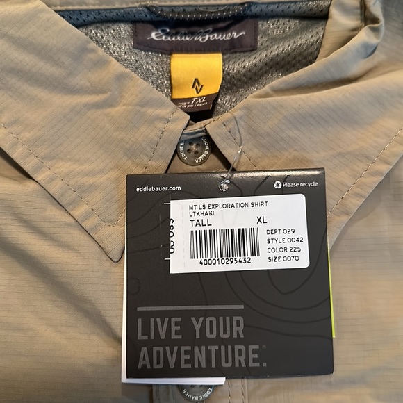 Eddie Bauer Men's XL Tall Exploration Shirt - Khaki - Picture 3 of 5